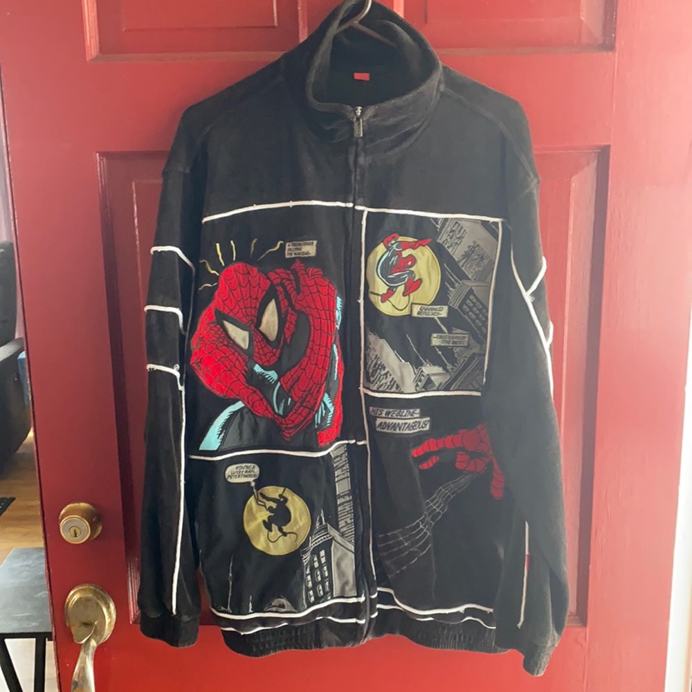 Vintage Ecko Unlimited X Spiderman velour zip up